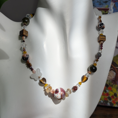 Coliere pietre semiprețioase - Colier Brown kitty