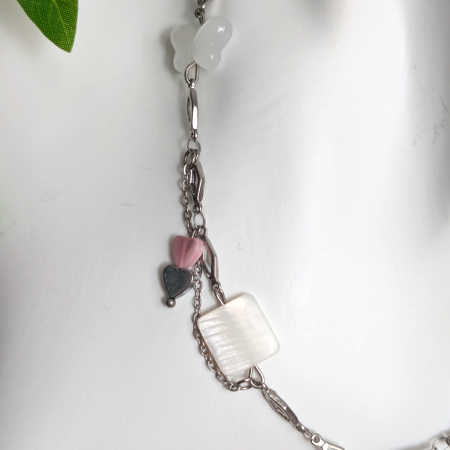 Colier Chained pearl heart [3]
