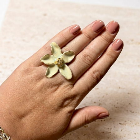 Inele porțelan - Jasmine ring - produs unicat