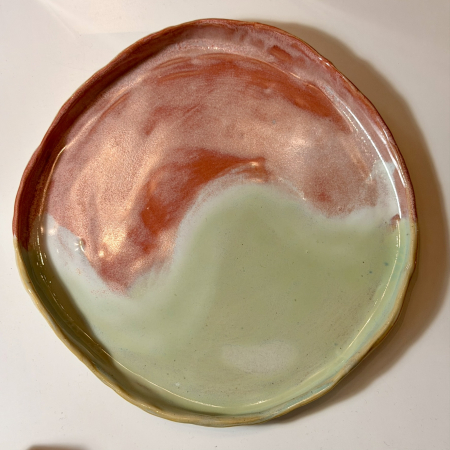 Veselă - Pink and mint tray - produs unicat