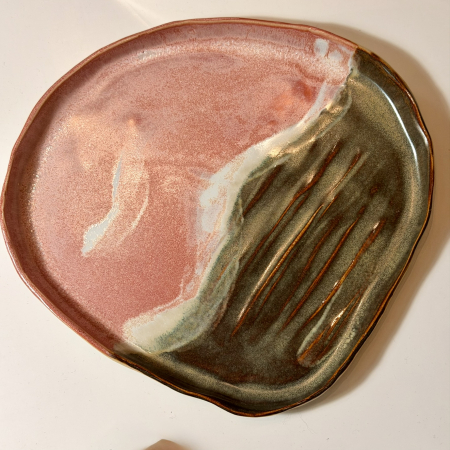 Veselă - Rusty pink tray - produs unicat