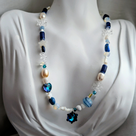 Coliere pietre semiprețioase - Blue snowflake