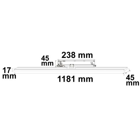 Corp de iluminat liniar prismatic 3 faze, 120 cm, 40 W, 3000 K | 3500 K | 4000 K, CRI90, DALI dimabil [2]