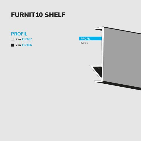 Profil LED pentru raft FURNIT10 – 19mm, aluminiu negru RAL9005 [3]