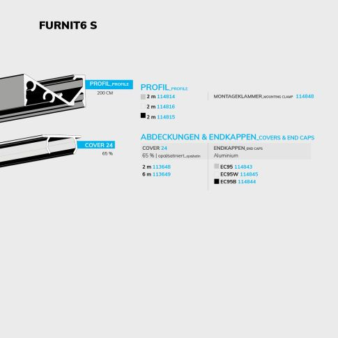 Profil LED aplicat FURNIT6 S aluminiu alb RAL9003, 200cm [2]