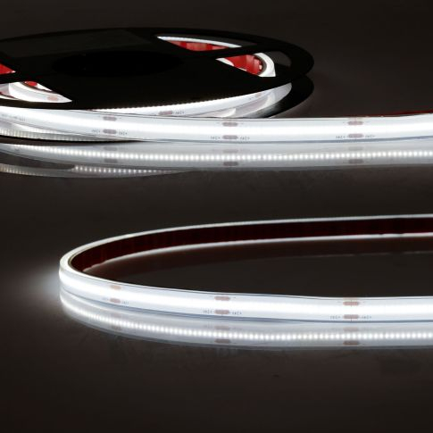 Bandă LED COB 24V, 14.4W/m, 4000K, IP68, 5m, 480 LED/m, rezistență până la 100°C [1]