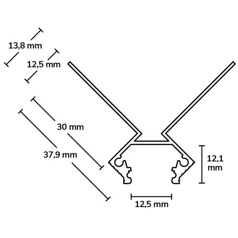 Profil LED Rigips Colț Exterior, Aluminiu Anodizat, 200cm [3]