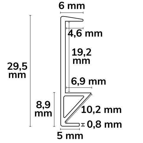 Profil LED pentru raft FURNIT10 – 19mm, aluminiu negru RAL9005 [7]