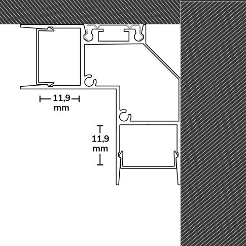 Profil colț aluminiu HIDE ANGLE, eloxat, 200 cm [2]