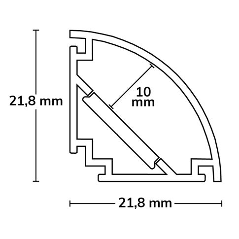 LED corner profile CORNER13, opal/satinat, 200cm [2]