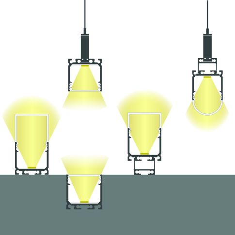 Profil LED aplicat SURF20 aluminiu negru vopsit RAL 9005, 200cm [3]