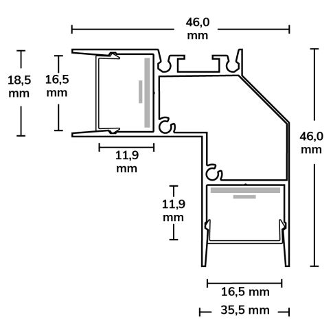 Profil colț aluminiu HIDE ANGLE, eloxat, 200 cm [5]