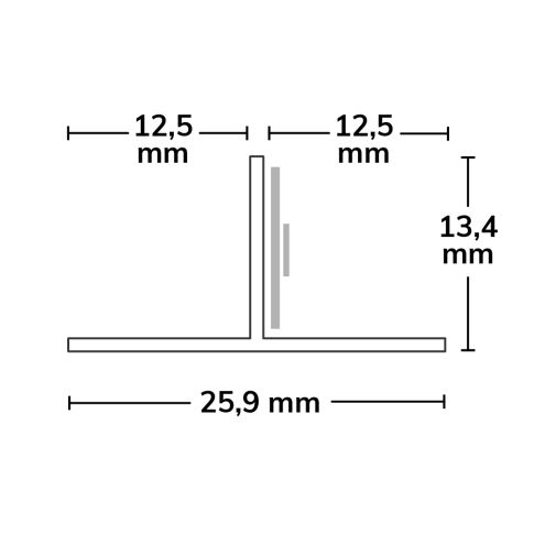 Profil LED Rigips T-profile 12, Aluminiu Negru RAL 9005, 200cm [4]