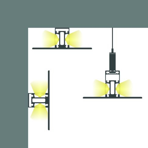 Profil LED suspendat 2SIDE aluminiu argintiu, 200 cm [4]