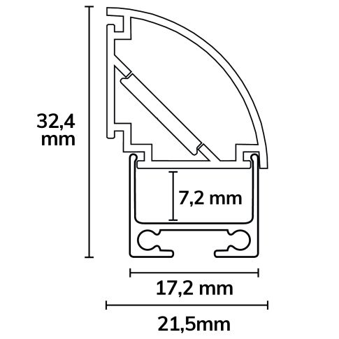 LED corner profile CORNER13, opal/satinat, 200cm [4]