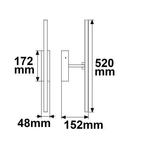 Aplica LED pentru oglindă și tablouri, 520mm, 12W, negru, ColorSwitch 2700K/3000K/4000K [5]