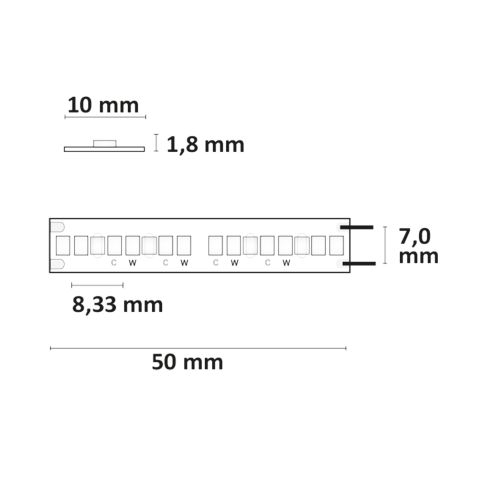 Bandă LED CCT cu mufă – 24V, 15W, 120cm, 240 LED/m, CRI >90, IP20 [2]