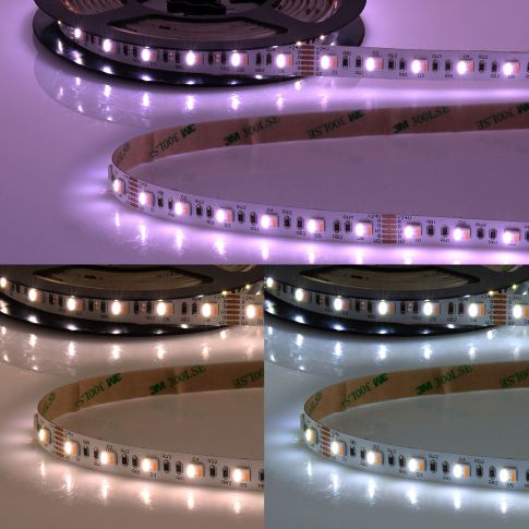 Bandă LED SIL RGB+WW+KW CCT Flex Stripe, 24V DC, 19W, IP20, chip 5în1, rolă 5m, 60 LED/m [1]
