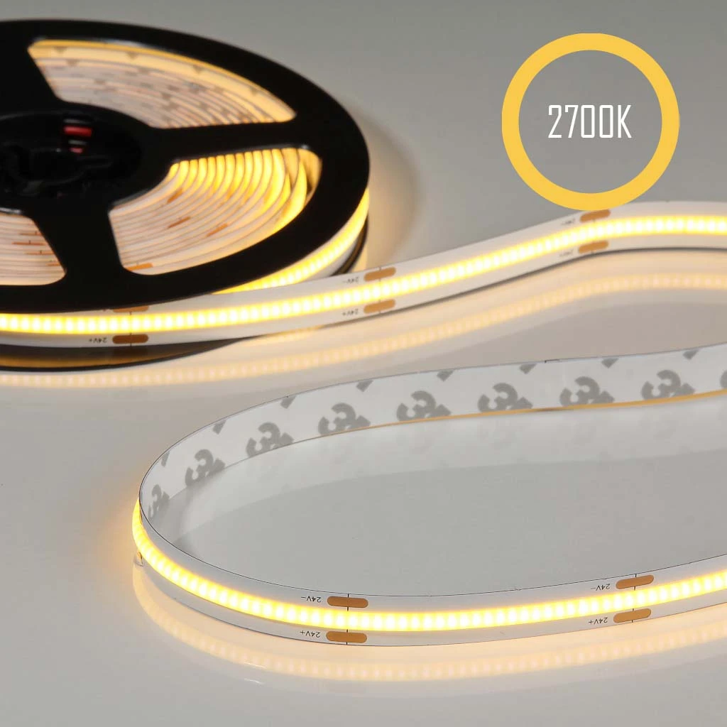 Flex COB LED Strip 24V, 14.4W/m, 2700K, CRI90, 480LED/m, IP20, 10mm, 5m [1]