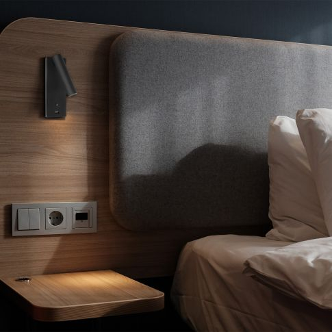 Lampă de citit LED, 3W, neagră, cu porturi de încărcare USB-A și USB-C, lumină alb cald, reglabilă în 3 trepte [3]