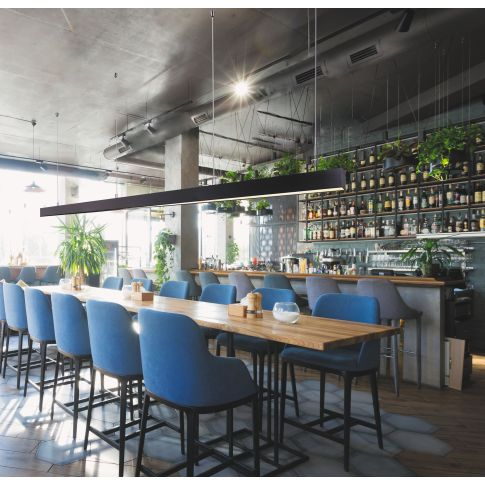 Lampă suspendată LED Linear Up&Down 1200, 40W, prismată, neagră, conectabilă la 90°, alb cald [5]