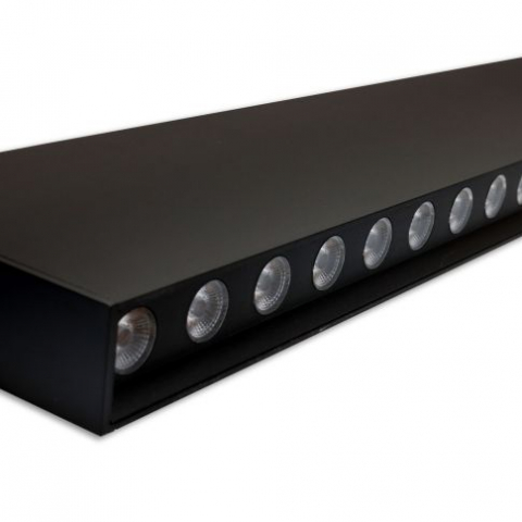 Lampă suspendată LED tip grilă, UGR<19, 36°, 120cm, negru, 30W, 3000K, dimabilă DALI [3]