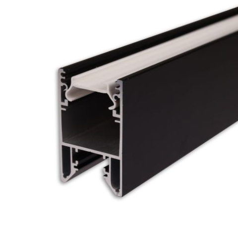 Profile pebtru corpuri de iluminat - Profil LED HALON Aluminiu Negru RAL 9005, 200cm, cu sistem de răcire clickbar
