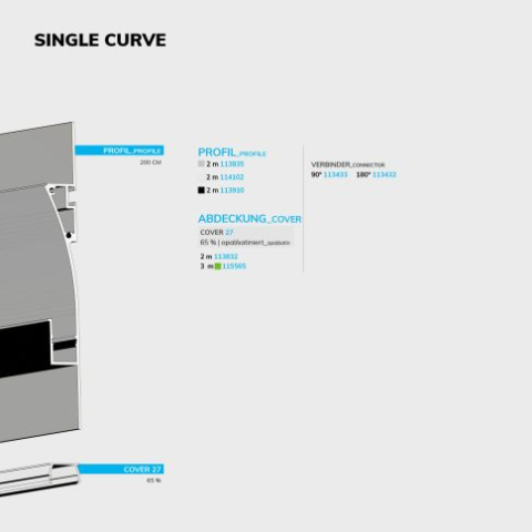 Profil LED Rigips Single Curve, Aluminiu, 200cm [1]