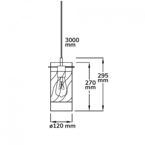 Lampă suspendată din sticlă fumurie ondulată, E27, 50–300 cm, fără bec și fără rozeta de tavan [2]