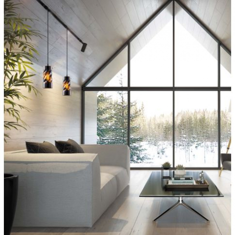 Lampă suspendată din sticlă fumurie ondulată, E27, 50–300 cm, fără bec și fără rozeta de tavan [1]