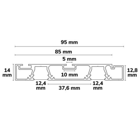Profil perdea LED CURTAIN Double, alb RAL9010, 200 cm [6]