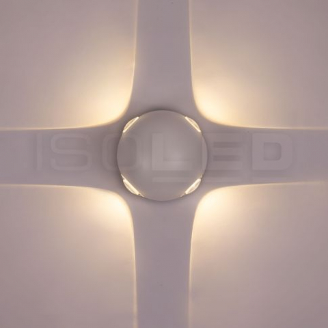 Aplica LED de perete Up&Down, 4×1W CREE, IP54, alb sablat, alb cald [1]