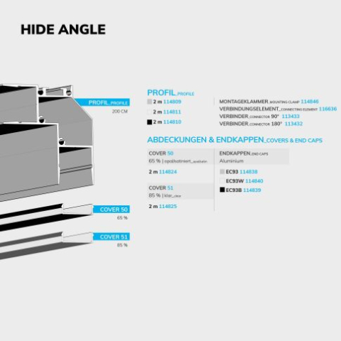 Profil colț aluminiu HIDE ANGLE, eloxat, 200 cm [2]