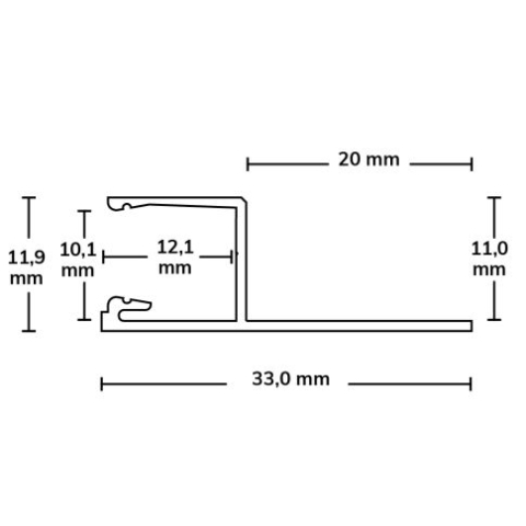 Profil LED pentru plăci ceramice UP10, 200cm [1]