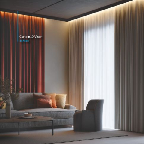 Profil perdea LED CURTAIN Double, alb RAL9010, 200 cm [2]