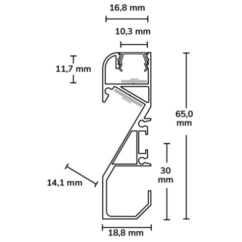 Profil plintă LED HIDE BOTTOM alb RAL9003, 200 cm [4]