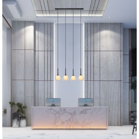 Lampă suspendată din sticlă transparentă/albă, E14, 50–300 cm, fără bec și fără rozeta de tavan [2]