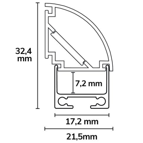 LED corner profile CORNER13, opal/satinat, 200cm [3]