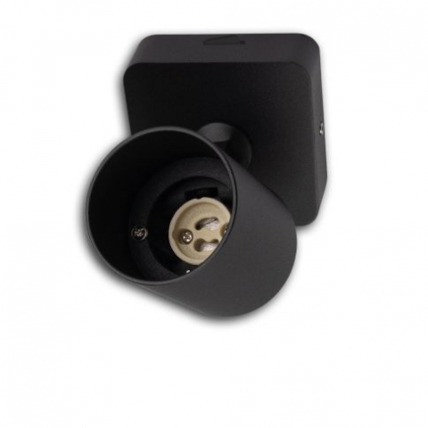 Aplice de Perete - Aplica LED sau plafonieră GU10 simplă, IP20, negru, cu întrerupător on/off, fără sursă de lumină