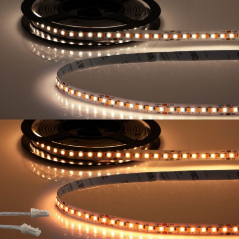 Benzi LED RGB/RGBW/CCT - Bandă LED CCT cu mufă – 24V, 15W, 250cm, 240 LED/m, CRI >90, IP20