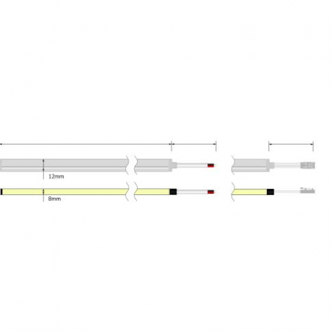 Bandă LED NeonPRO919/950 CCT Custom Flex Stripe B08H12, 24V DC, 12W+12W, IP67, 140 LED/m, cu cleme incluse [2]