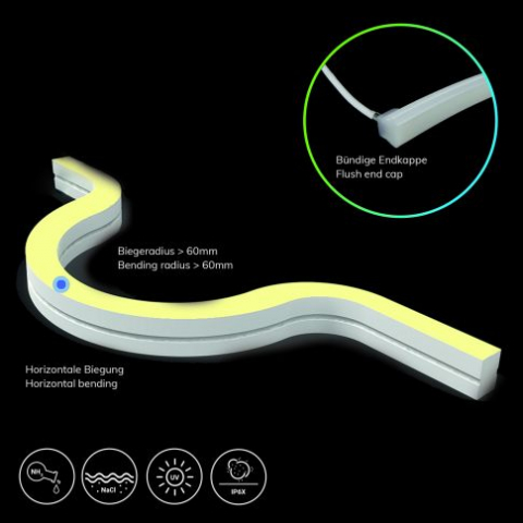 Bandă LED NeonPRO919/950 CCT Custom Flex Stripe B08H12, 24V DC, 12W+12W, IP67, 140 LED/m, cu cleme incluse [5]