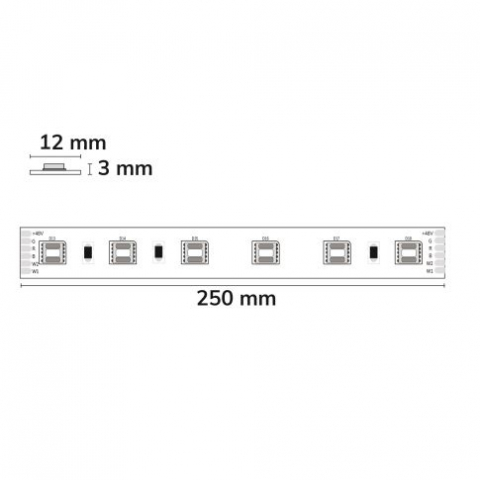 Bandă LED SIL RGB+WW+KW CCT Flex Stripe, 48V DC, 17W, IP20, chip 5în1, rolă 10m, 60 LED/m [1]