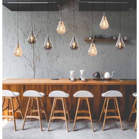 Lampă suspendată din sticlă neagră, E14, 50–300 cm, fără bec și fără rozeta de tavan [1]