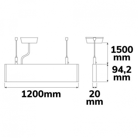 Lampă suspendată LED Linear Up&Down 1200, 40W, prismată, neagră, conectabilă la 90°, alb cald [2]