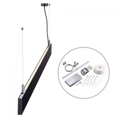 Lampi  Suspendate - Lampă suspendată LED Linear Up&Down 1200, 40W, prismată, neagră, conectabilă la 90°, alb cald