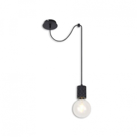 Lampi  Suspendate - Lampă suspendată metalică neagră, cablu 120cm, 1xE27, fără bec
