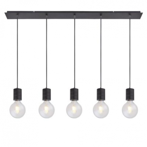 Iluminat LED 24V - Lampa suspendata neagra mata,5xE27,fara bec inclus