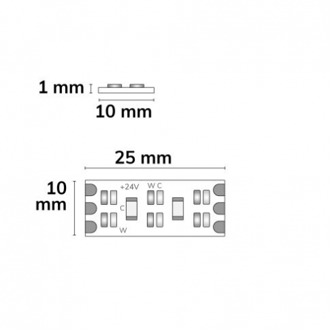 LED CRI919/940 CCT Flex Stripe, 24V DC, 20W/m, IP20, 480 LED/m, 5m [1]