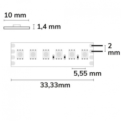 LED RGB Linear10 Flex Stripe, 24V DC, 12W, IP20, 180LED/m, 5m [1]